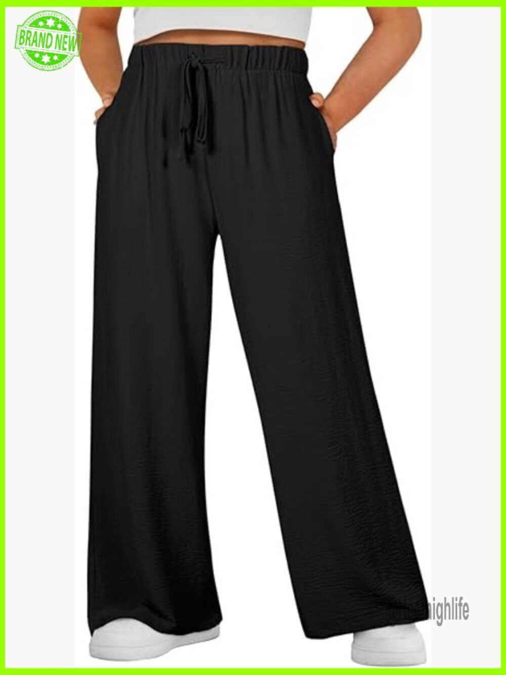 Plus Size Wide Leg Pants with Pockets 1X-5X